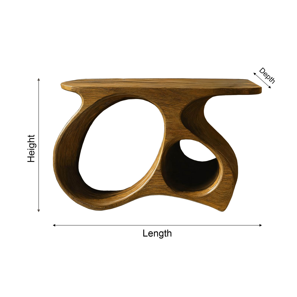 Auraline Organic Sculpted Record Player Stand With Storage - Timberustic Record Player Stand With Storage