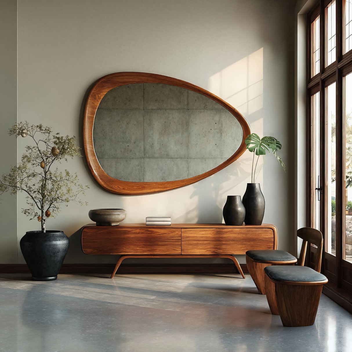 Auralis Solid Wood Frame Mirror