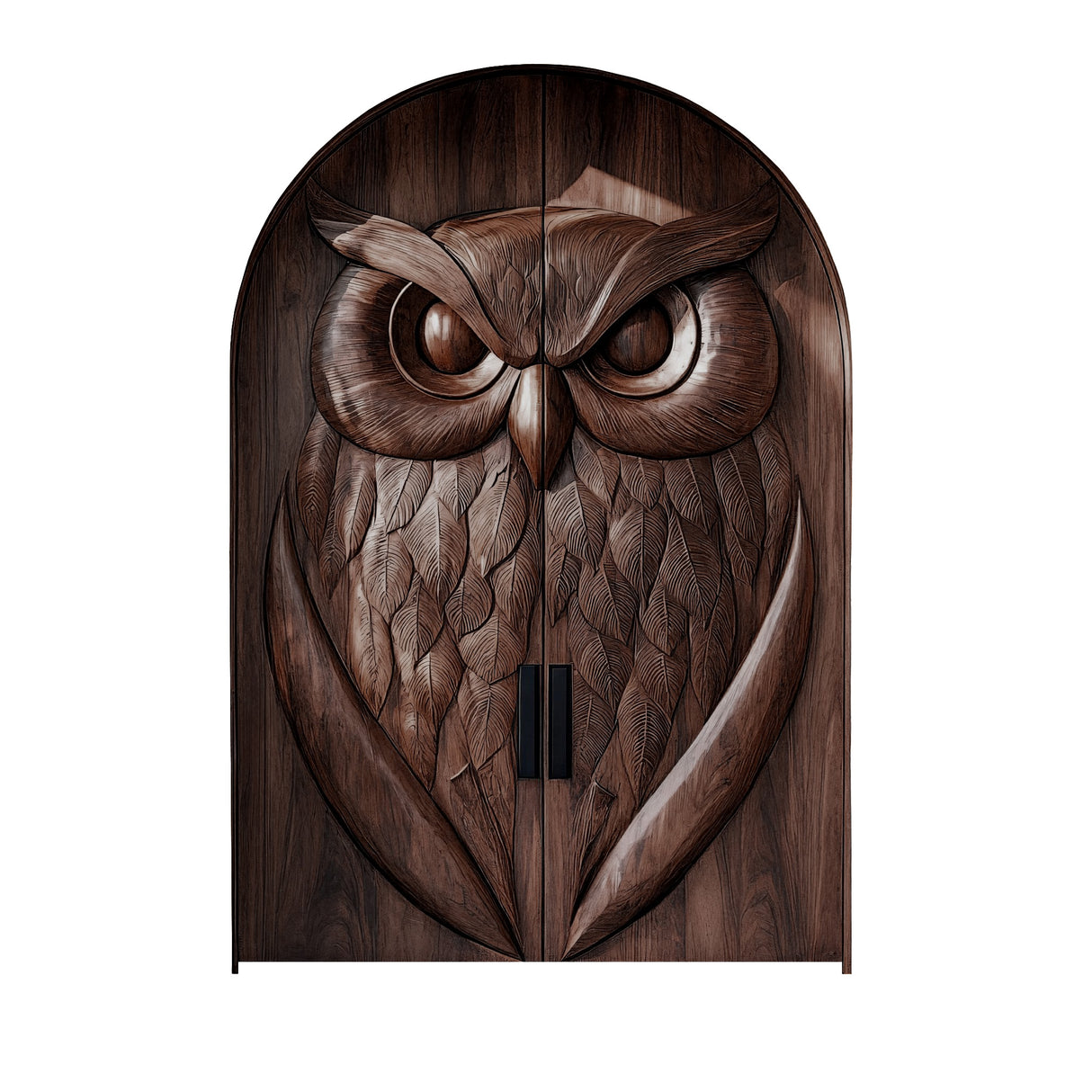 Auralith Handcrafted Solid Wood Arched Double Doors Dark Walnut - Timberustic Door
