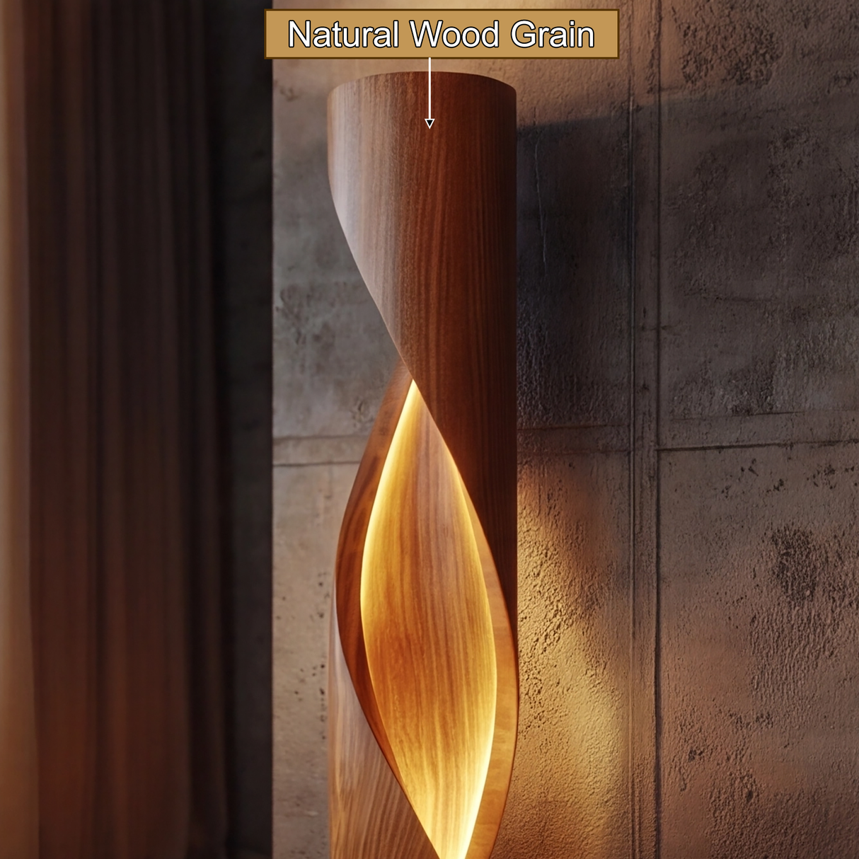 Auralith Sculpted Integrated LED Wood Floor Lamp - Timberustic Floor Lamp