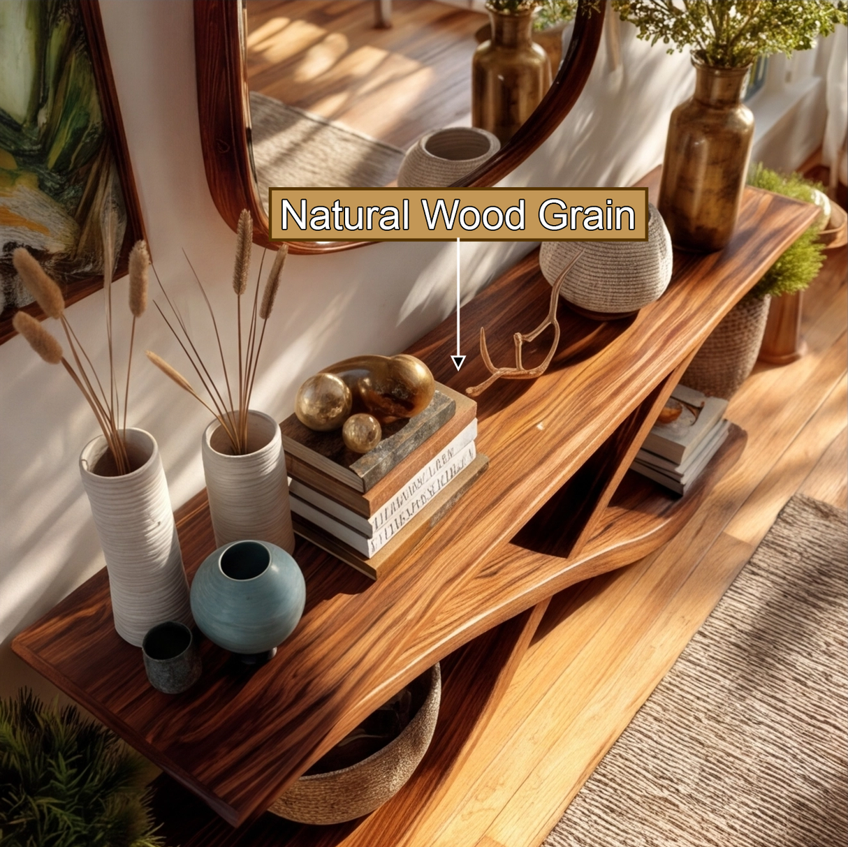 Auralith Sculpted Solid Wood Console Table - Timberustic Console Table