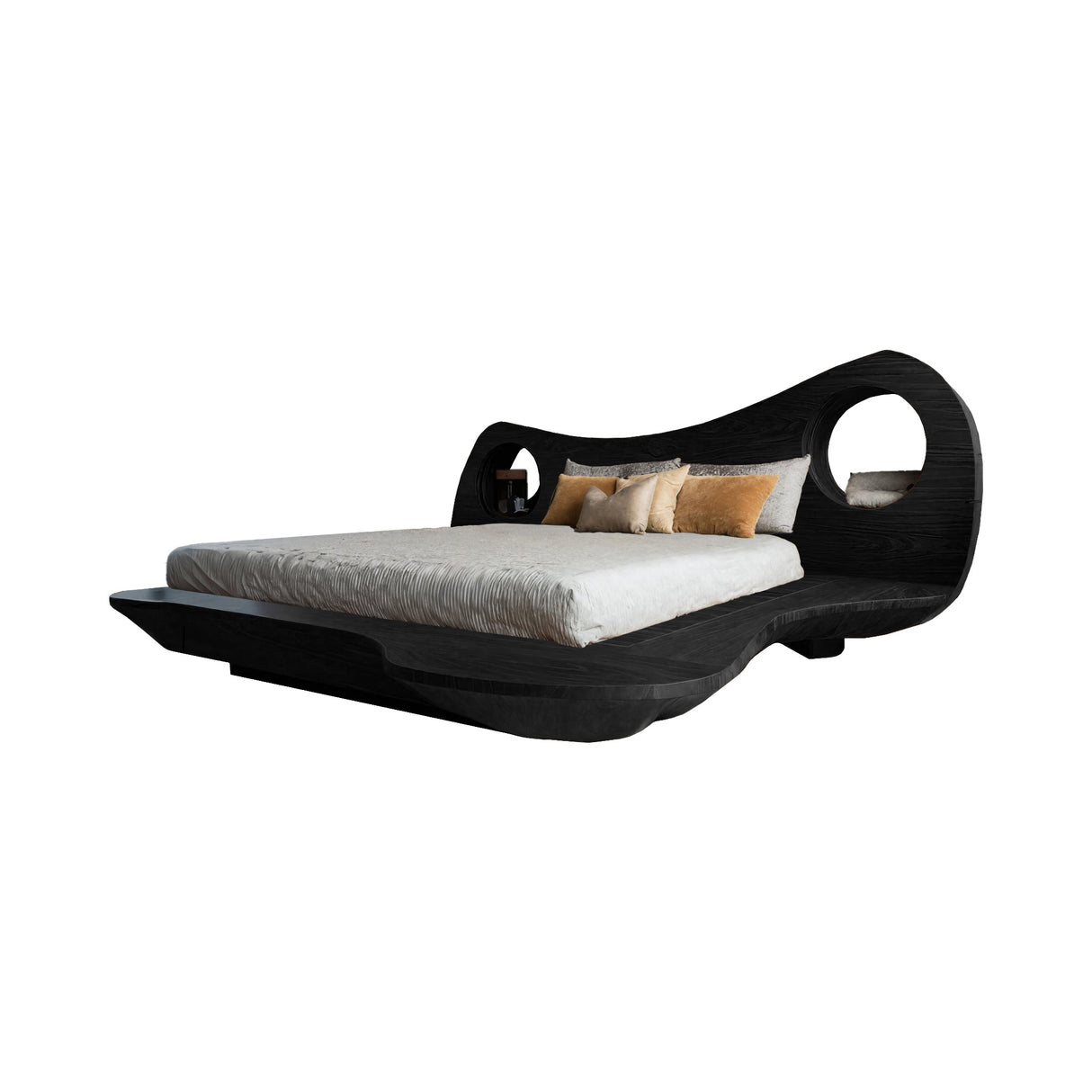 Auraloop Sculpted Solid Wood Headboard and Bed Frame Black - Timberustic Headboard & Bed Frame