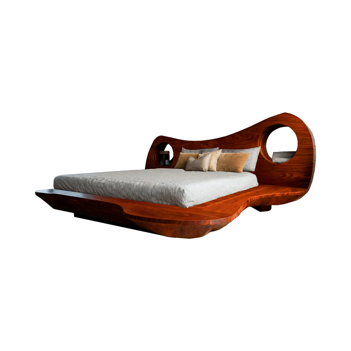 Auraloop Sculpted Solid Wood Headboard and Bed Frame Mahogany - Timberustic Headboard & Bed Frame