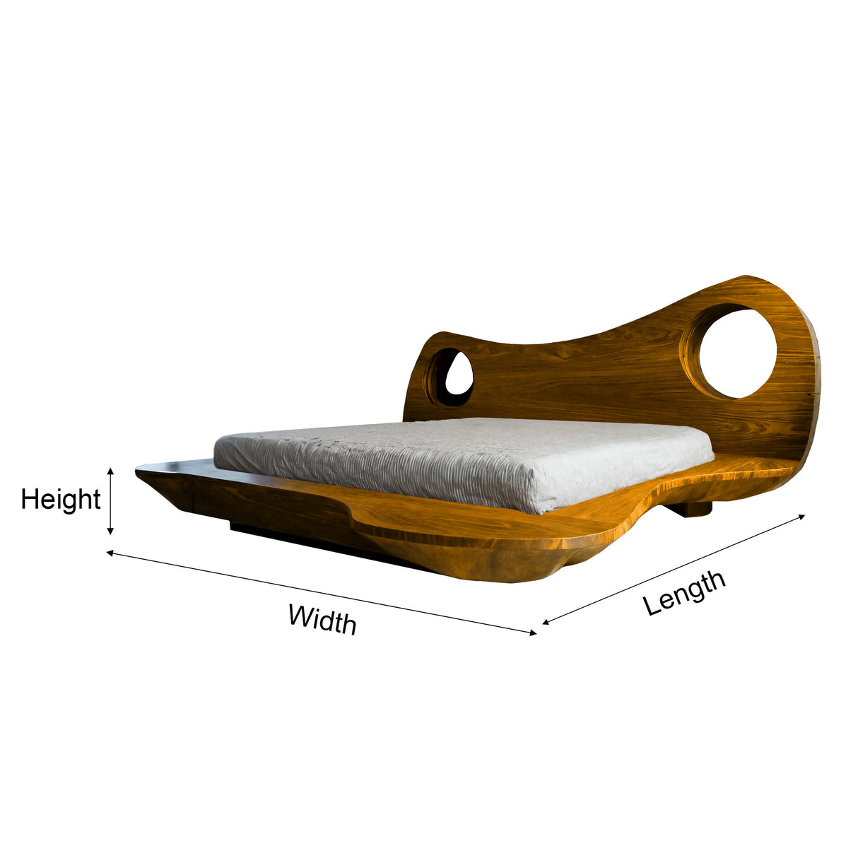 Auraloop Sculpted Solid Wood Headboard and Bed Frame - Timberustic Headboard & Bed Frame