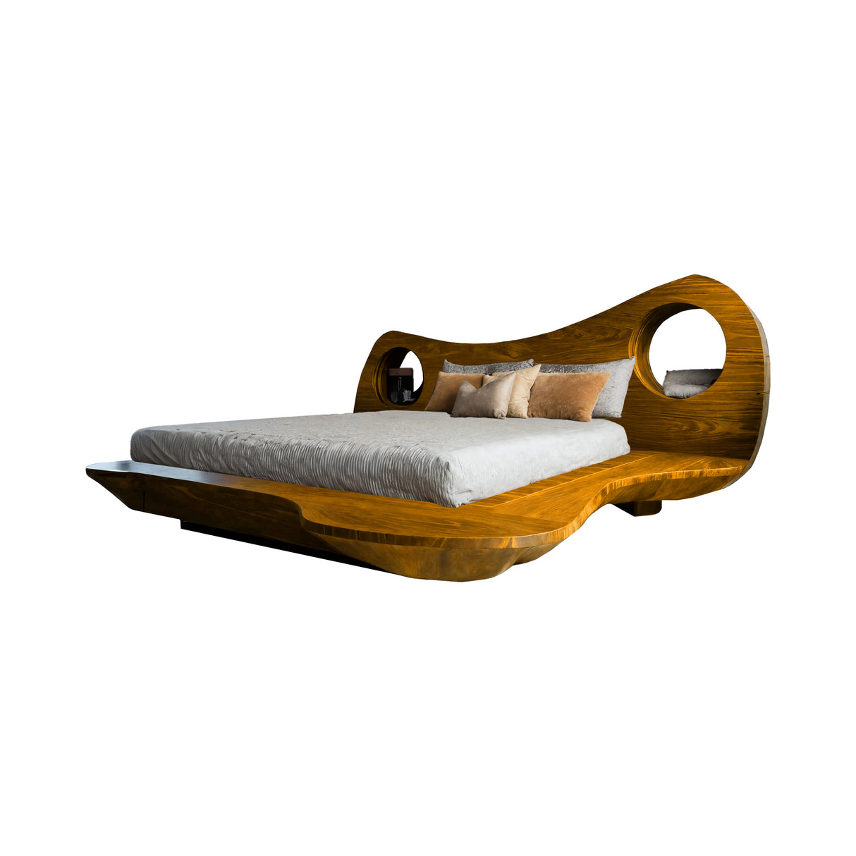 Auraloop Sculpted Solid Wood Headboard and Bed Frame Teak - Timberustic Headboard & Bed Frame