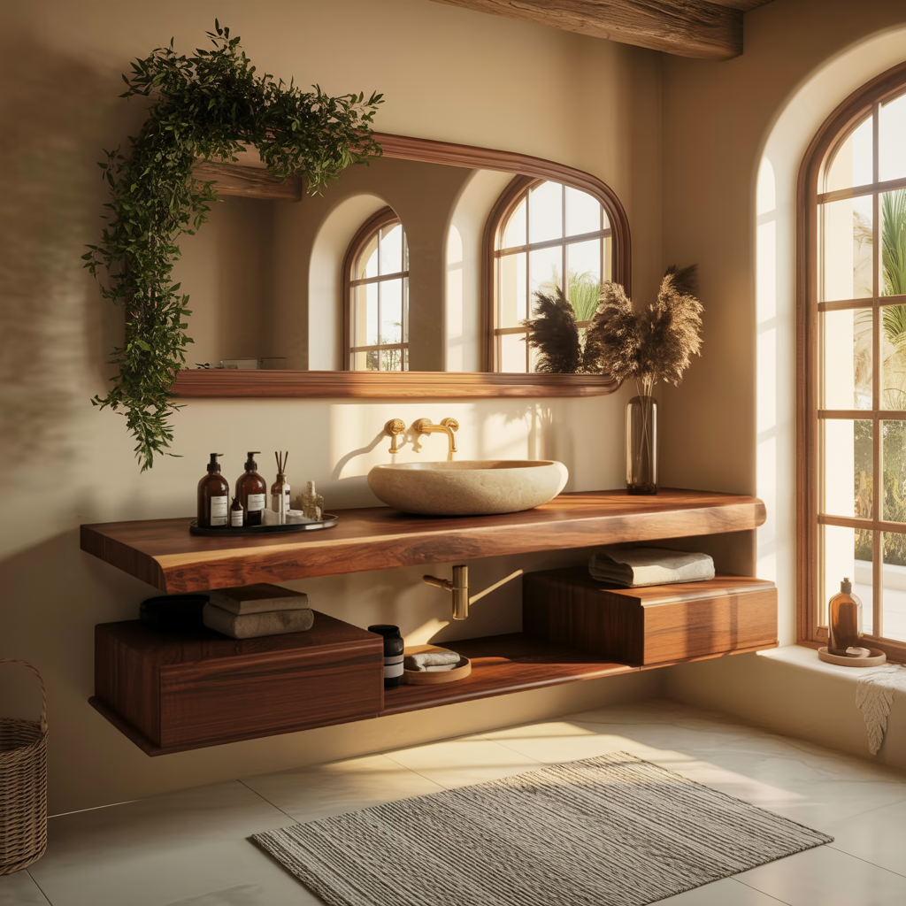 Aurea Flow II Floating Bathroom Vanity with Drawers