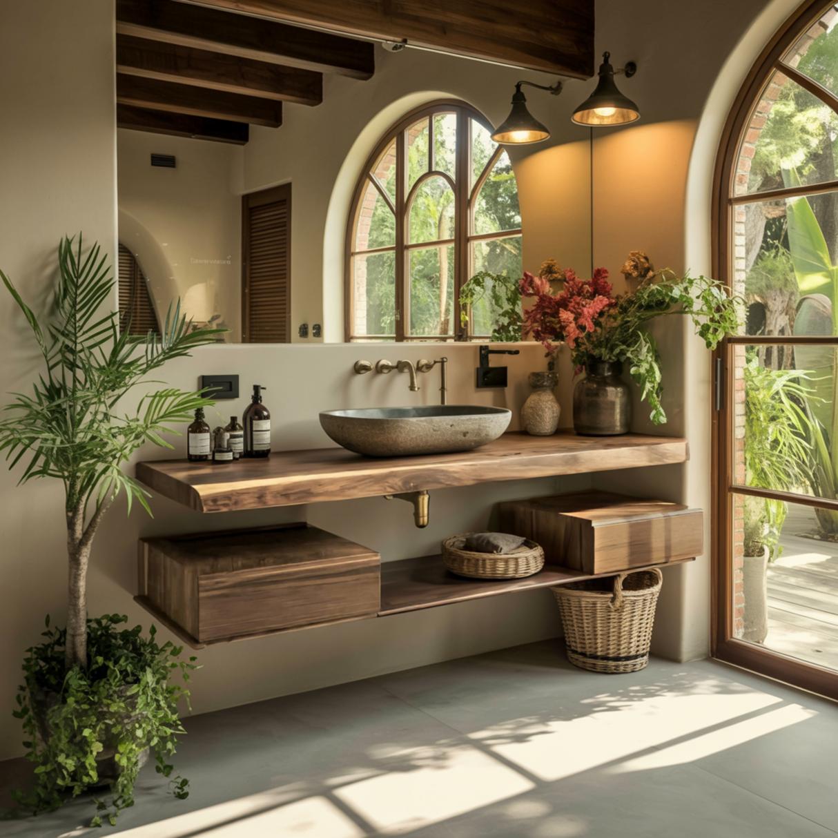 Aurea Flow II Floating Bathroom Vanity with Drawers