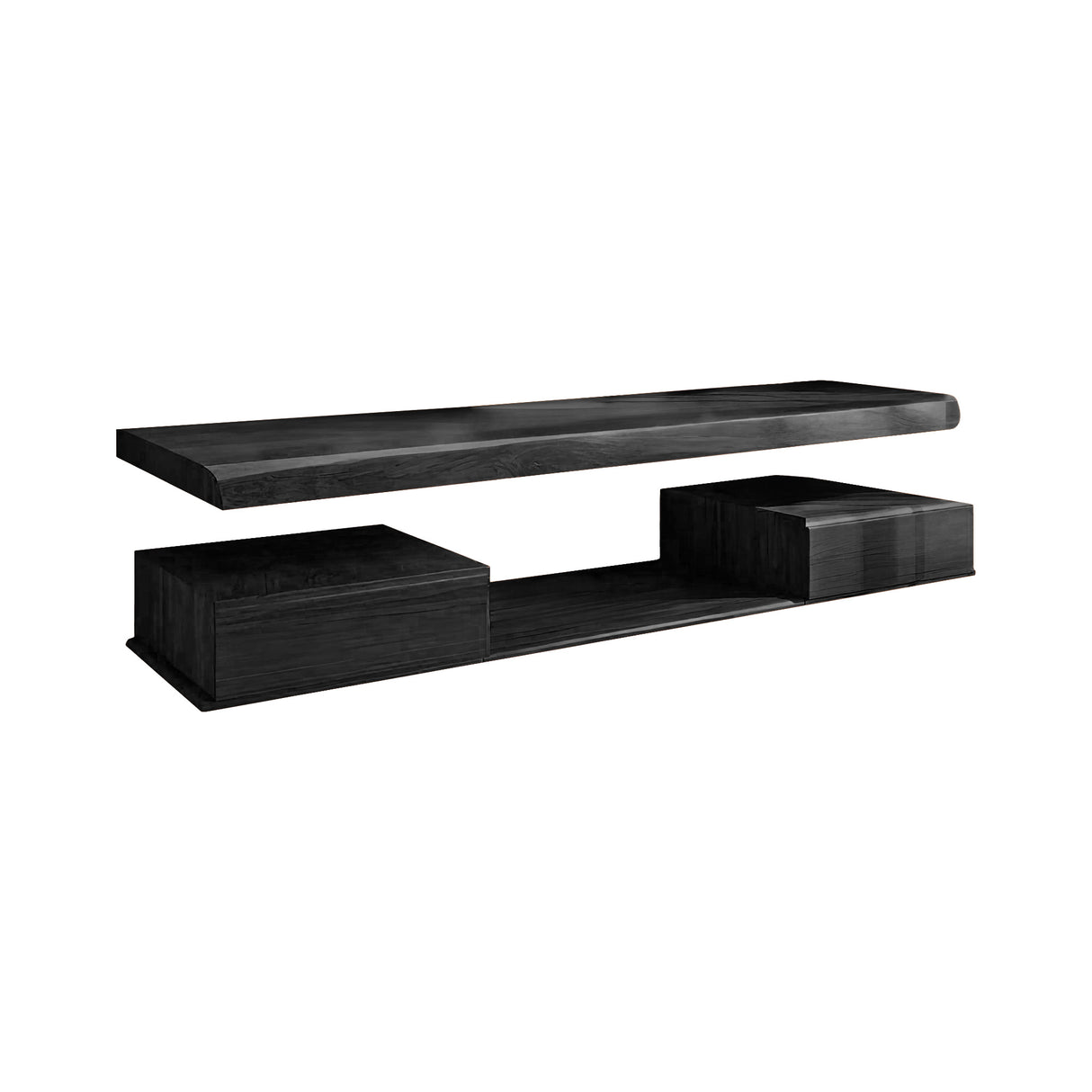 Aurea Flow II Floating Bathroom Vanity with Drawers Black - Timberustic Floating Bathroom Vanity With Drawers