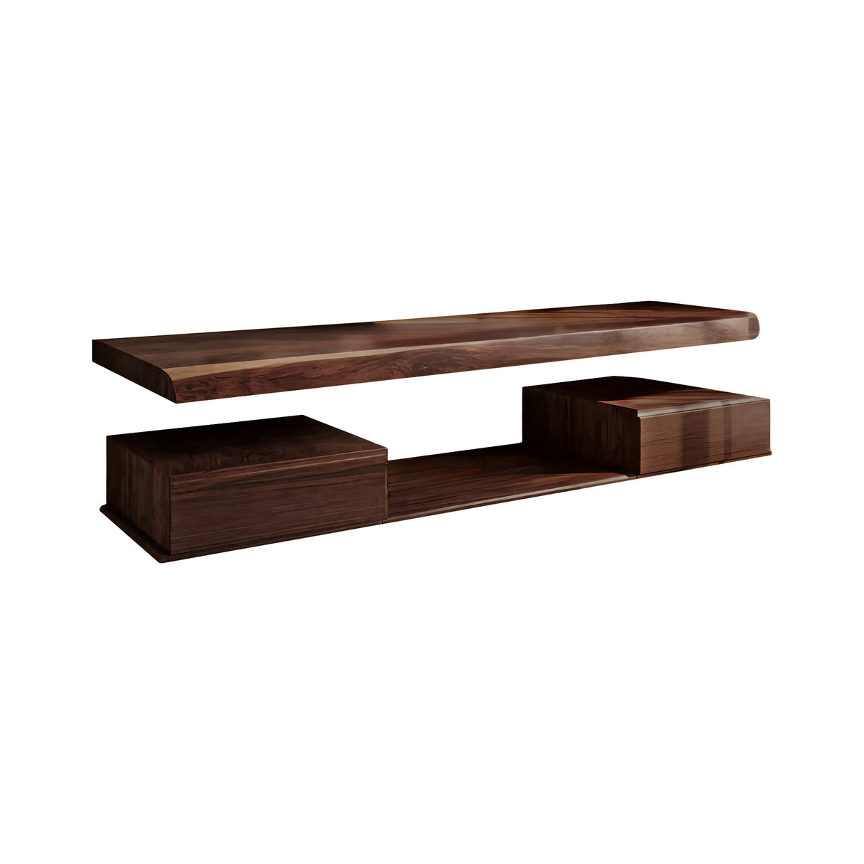 Aurea Flow II Floating Bathroom Vanity with Drawers Dark Walnut - Timberustic Floating Bathroom Vanity With Drawers