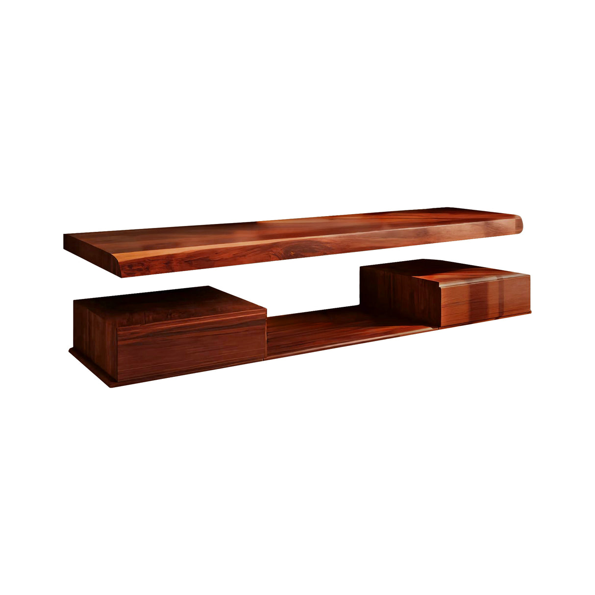 Aurea Flow II Floating Bathroom Vanity with Drawers Mahogany - Timberustic Floating Bathroom Vanity With Drawers