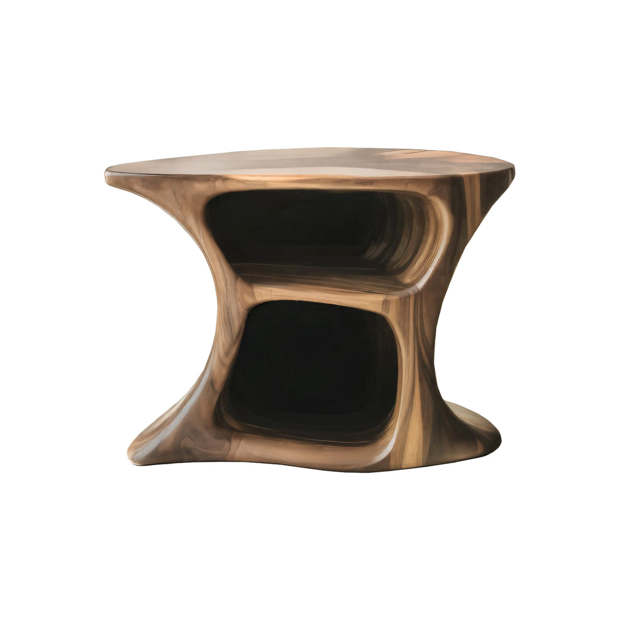 Aurea Loop Sculptural Solid Wood Record Player Stand