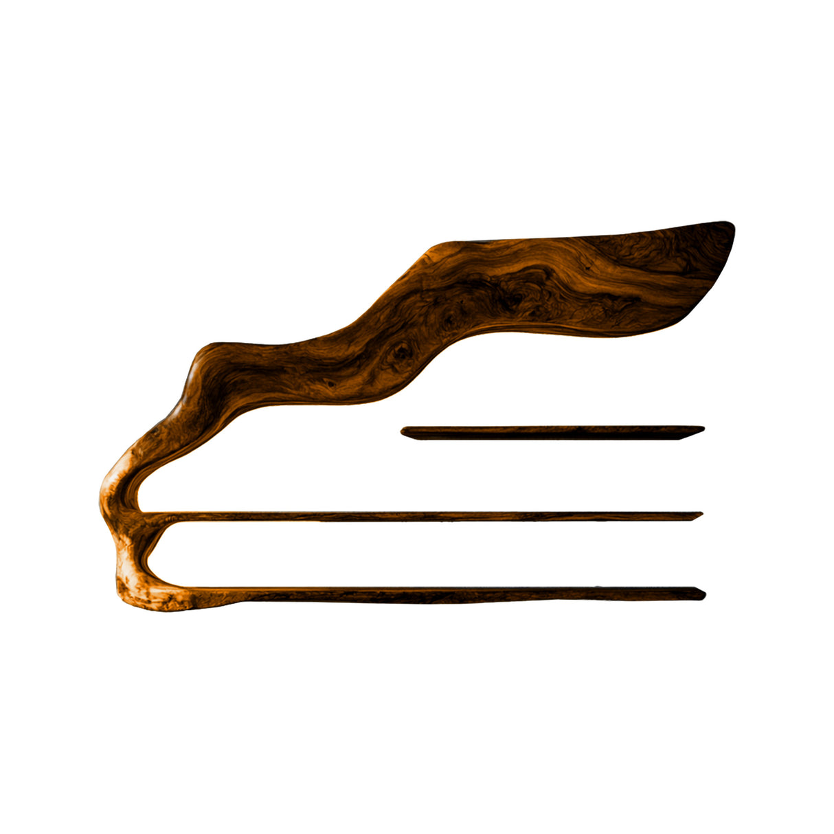 Aurel Sculpted Solid Wood Wine Display Shelf Brown - Timberustic Wine Display Shelf