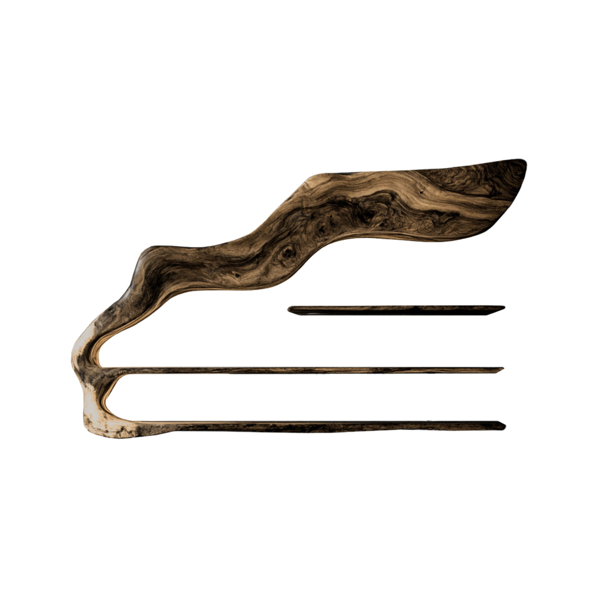 Aurel Sculpted Solid Wood Wine Display Shelf Natural Oak - Timberustic Wine Display Shelf