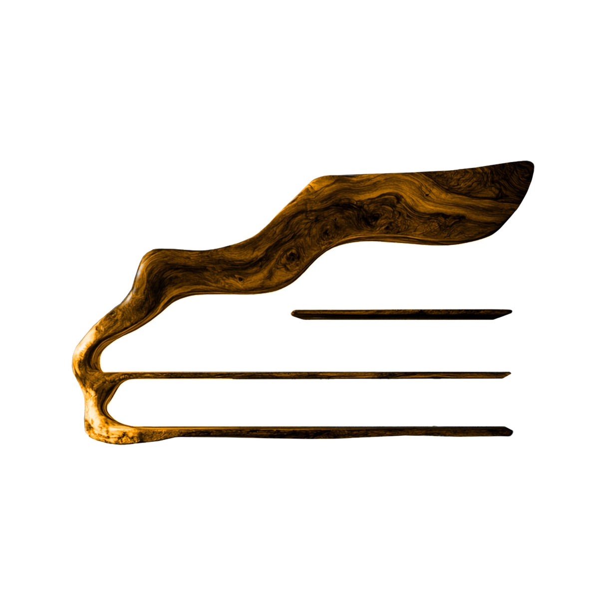 Aurel Sculpted Solid Wood Wine Display Shelf Teak - Timberustic Wine Display Shelf