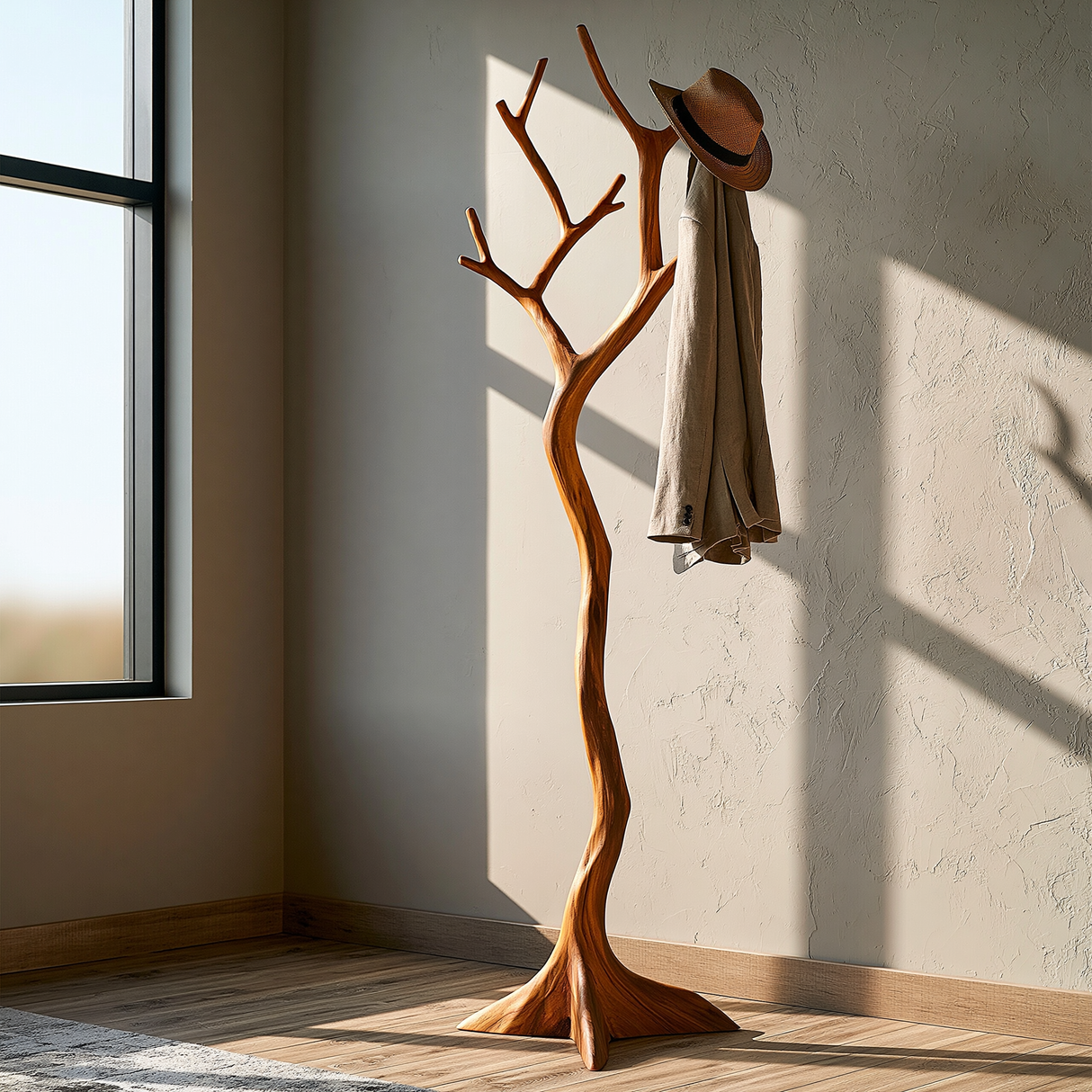 Virelith Sculpted Solid Wood Tree Coat Rack - Timberustic Tree Coat Rack