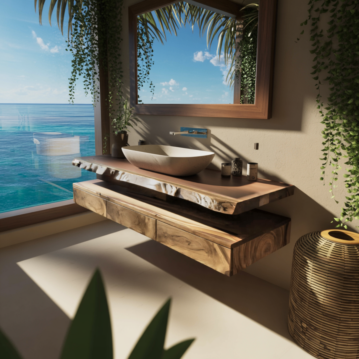 Aurelia Floating Live Edge Bathroom Vanity