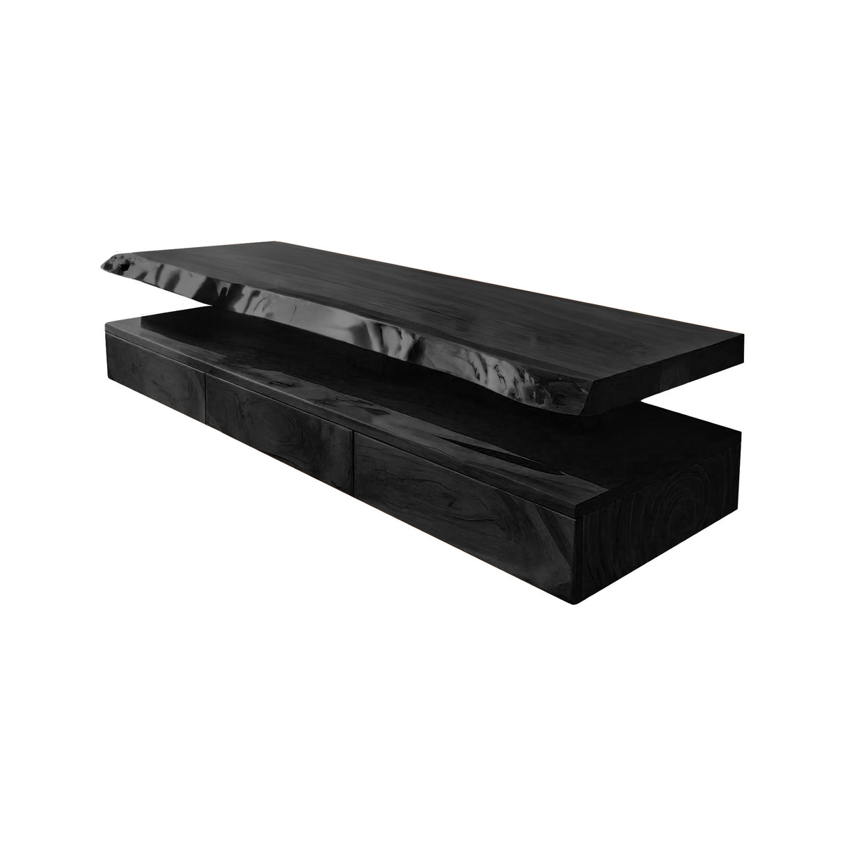 Aurelia Live Edge Floating Bathroom Vanity with Drawers Black - Timberustic Floating Bathroom Vanity With Drawers