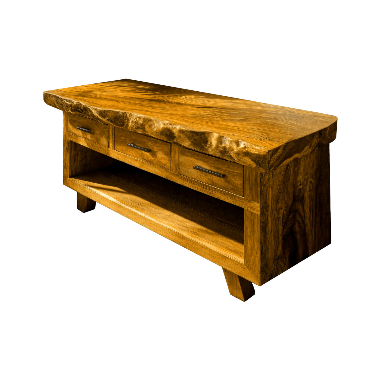 Aurelia Live Edge Solid Wood Freestanding Bathroom Vanity with Drawers Teak - Timberustic Freestanding Bathroom Vanity with Drawers