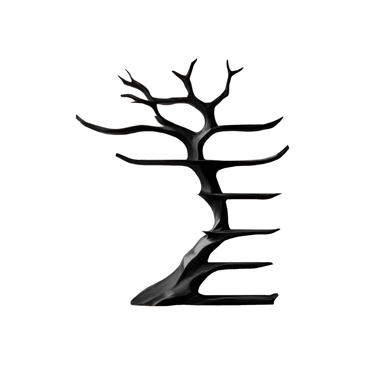 Aurelian Rise Handcrafted Solid Wood Tree Bookshelf Black - Timberustic Tree Bookshelf