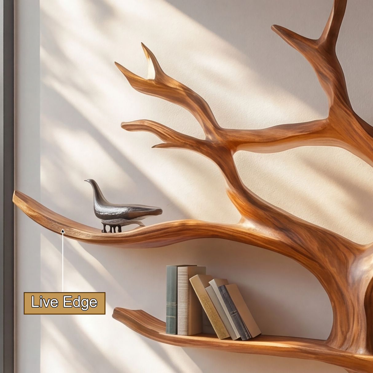 Aurelian Rise Handcrafted Solid Wood Tree Bookshelf - Timberustic Tree Bookshelf