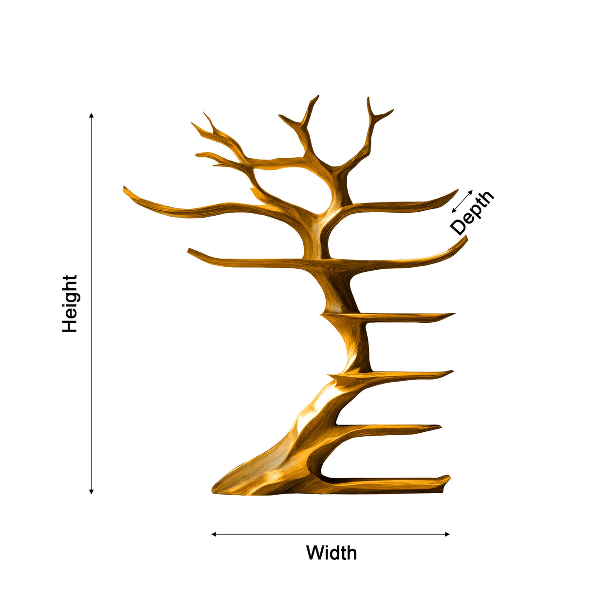 Aurelian Rise Handcrafted Solid Wood Tree Bookshelf - Timberustic Tree Bookshelf