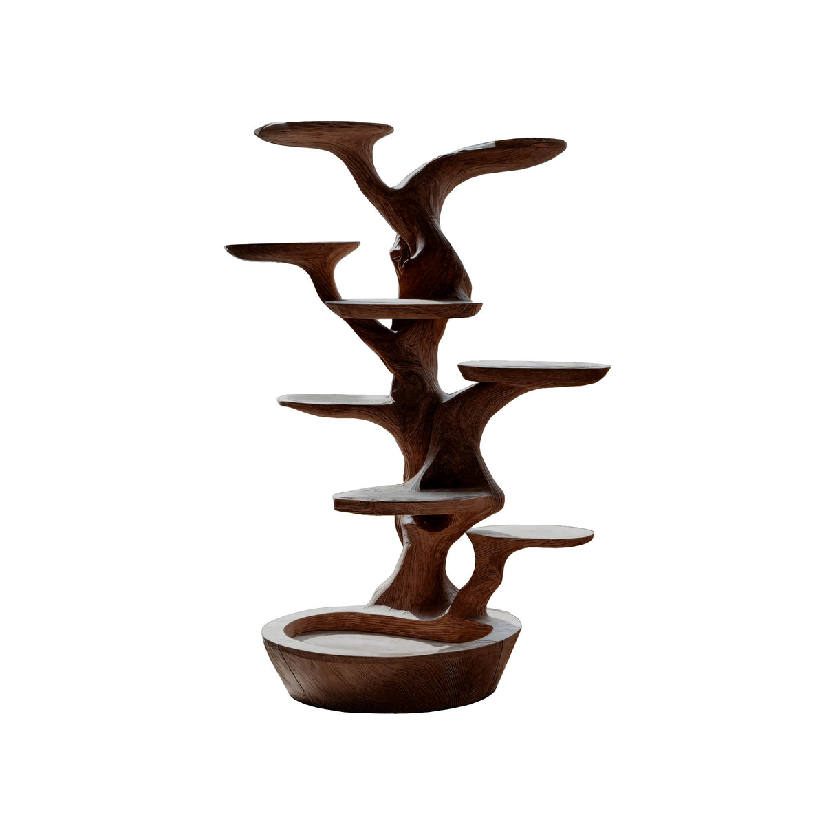 Aurelian Sculpted Solid Wood Tree-Inspired Cat Tree Shelf Dark Walnut - Timberustic Tree-Inspired Cat Tree Shelf