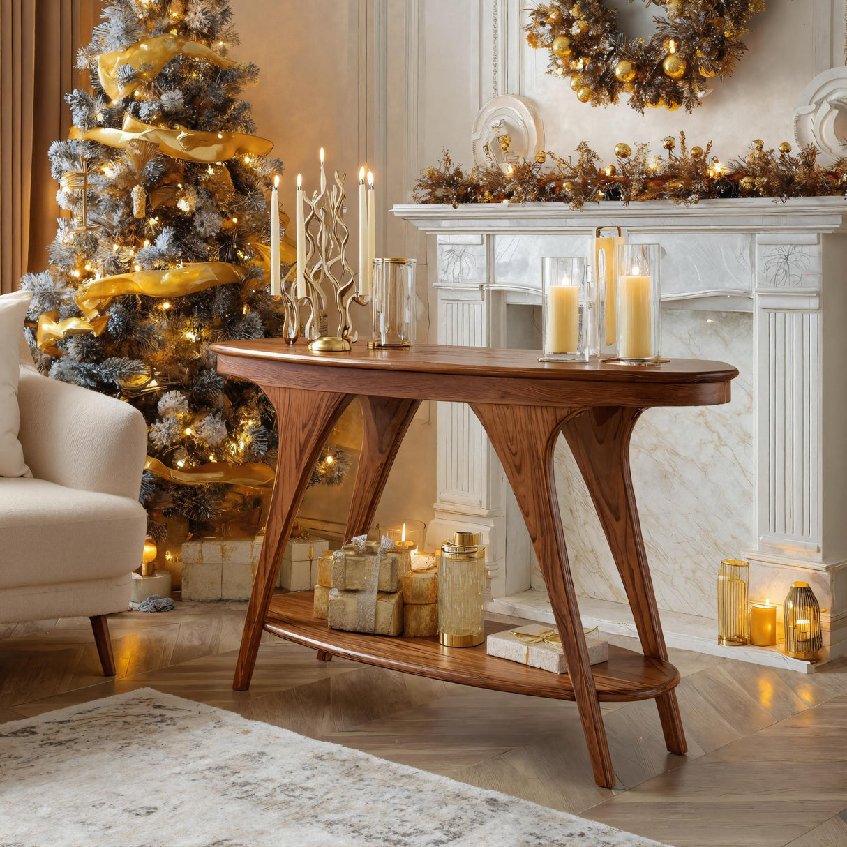 Aurelian Solid Wood Console Table