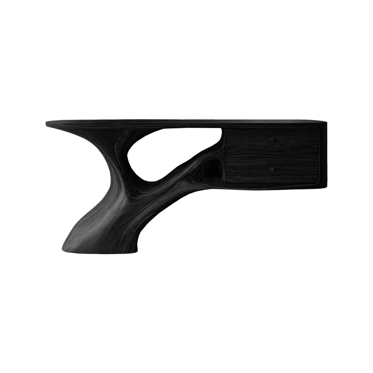 Aurelin Arc Handcrafted Wood Console Table Black - Timberustic Console Table
