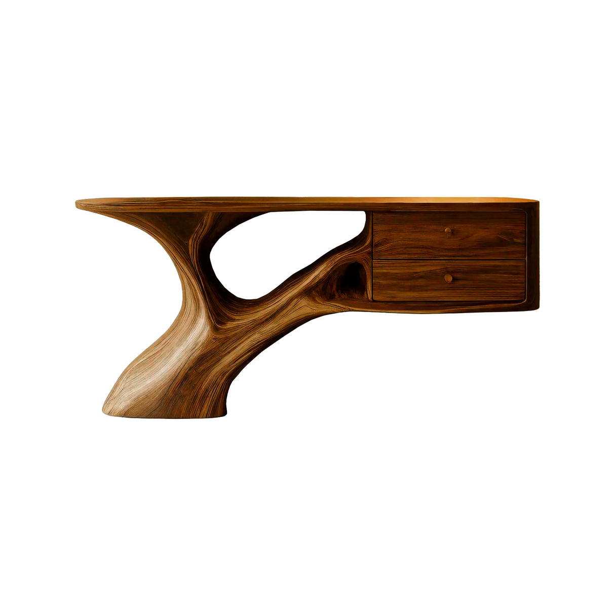 Aurelin Arc Handcrafted Wood Console Table Brown - Timberustic Console Table