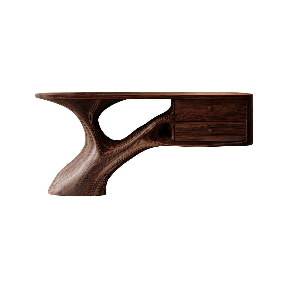 Aurelin Arc Handcrafted Wood Console Table Dark Walnut - Timberustic Console Table