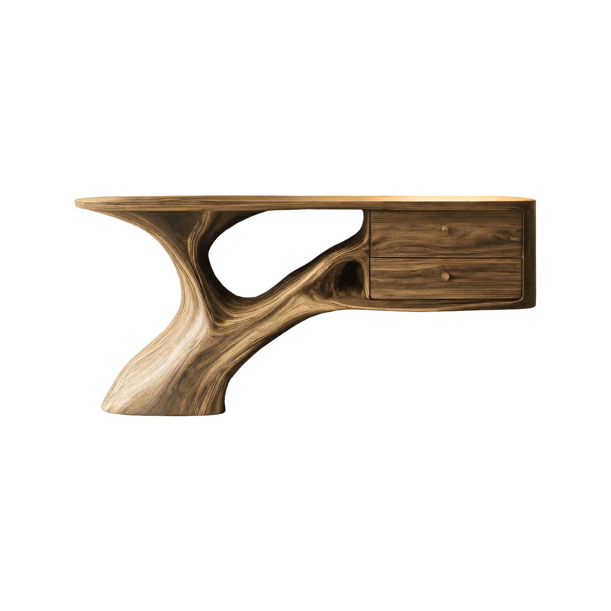 Aurelin Arc Handcrafted Wood Console Table Natural Oak - Timberustic Console Table