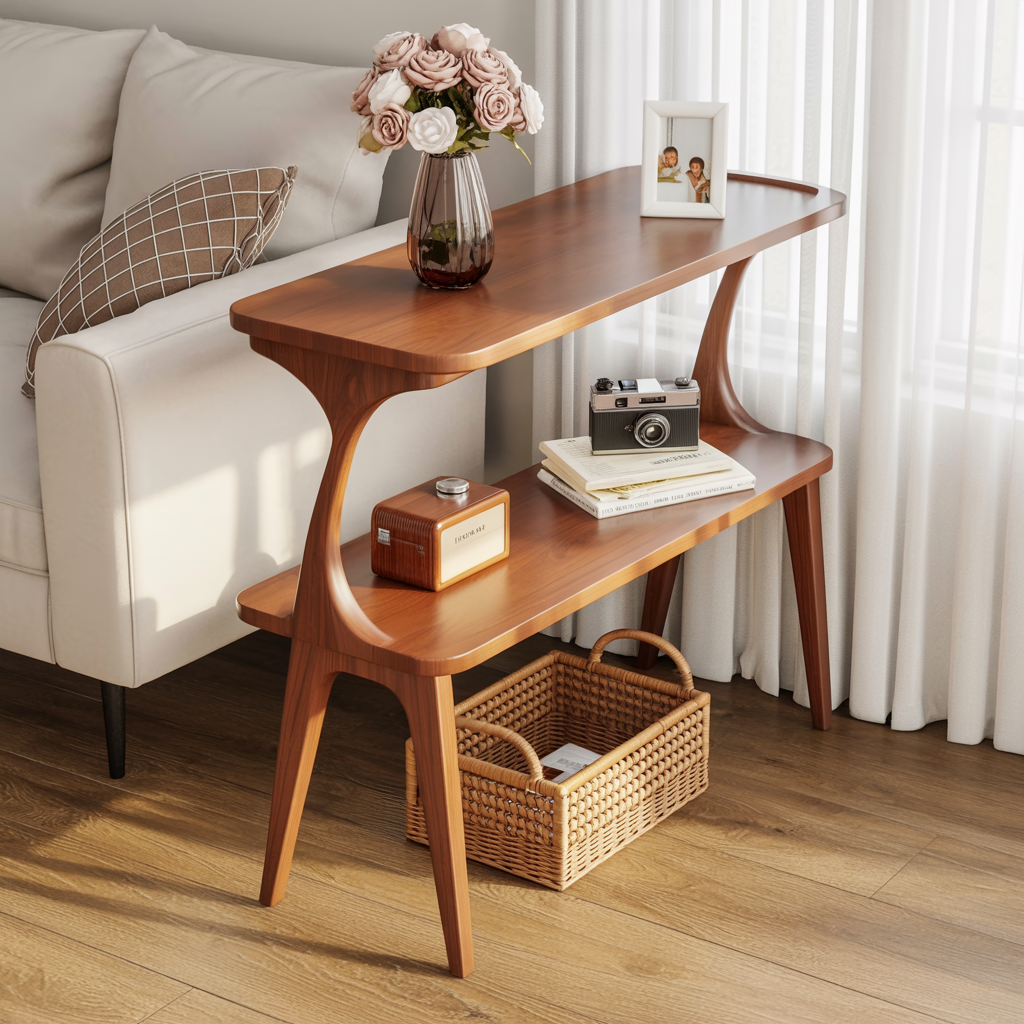 Aurelin Arc Solid Wood Side Table - Timberustic Side Table