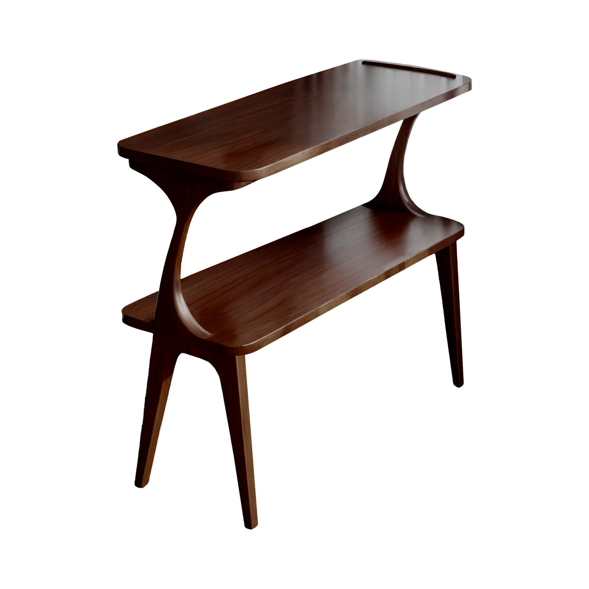 Aurelin Arc Solid Wood Side Table Dark Walnut - Timberustic Side Table