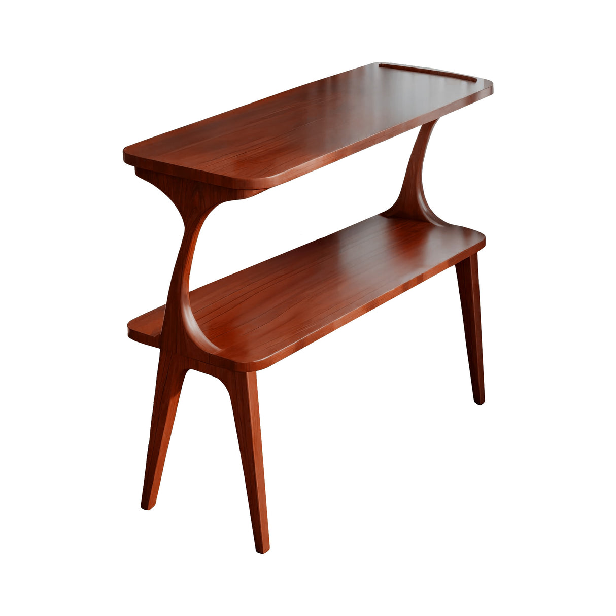Aurelin Arc Solid Wood Side Table Mahogany - Timberustic Side Table