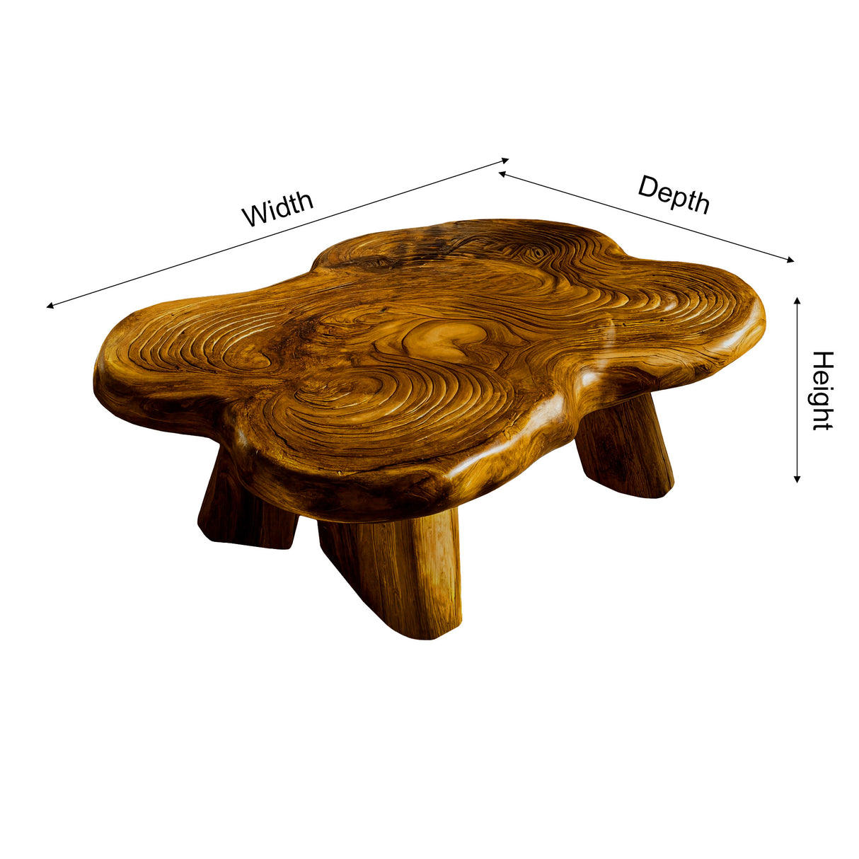 Aurelin Bloom III Solid Wood Hand Carved Coffee Table