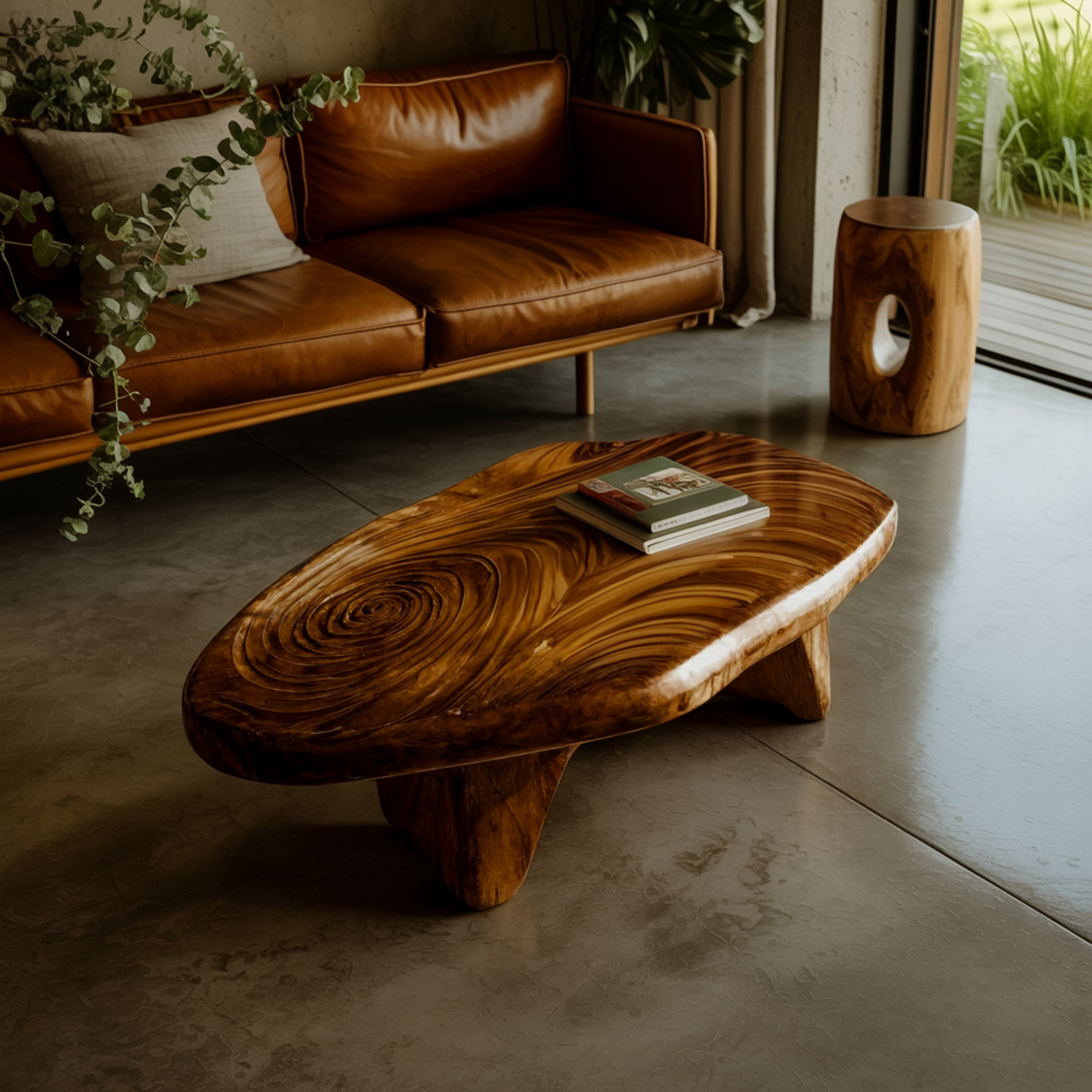 Aurelin Bloom II Solid Wood Hand Carved Coffee Table - Timberustic Coffee Table