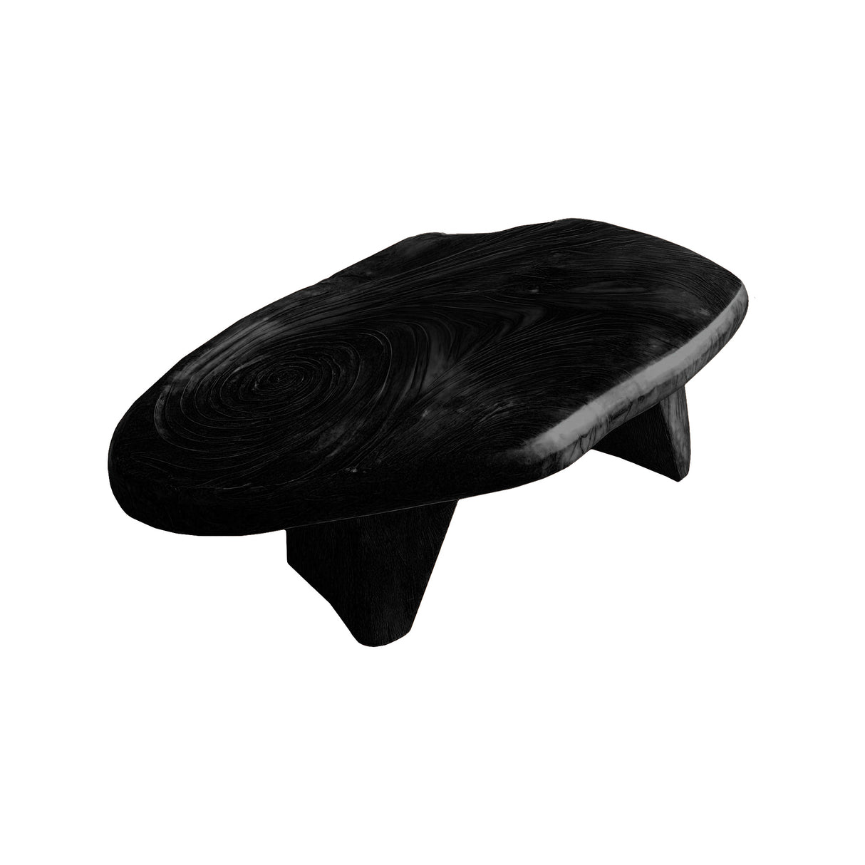 Aurelin Bloom II Solid Wood Hand Carved Coffee Table Black - Timberustic Coffee Table