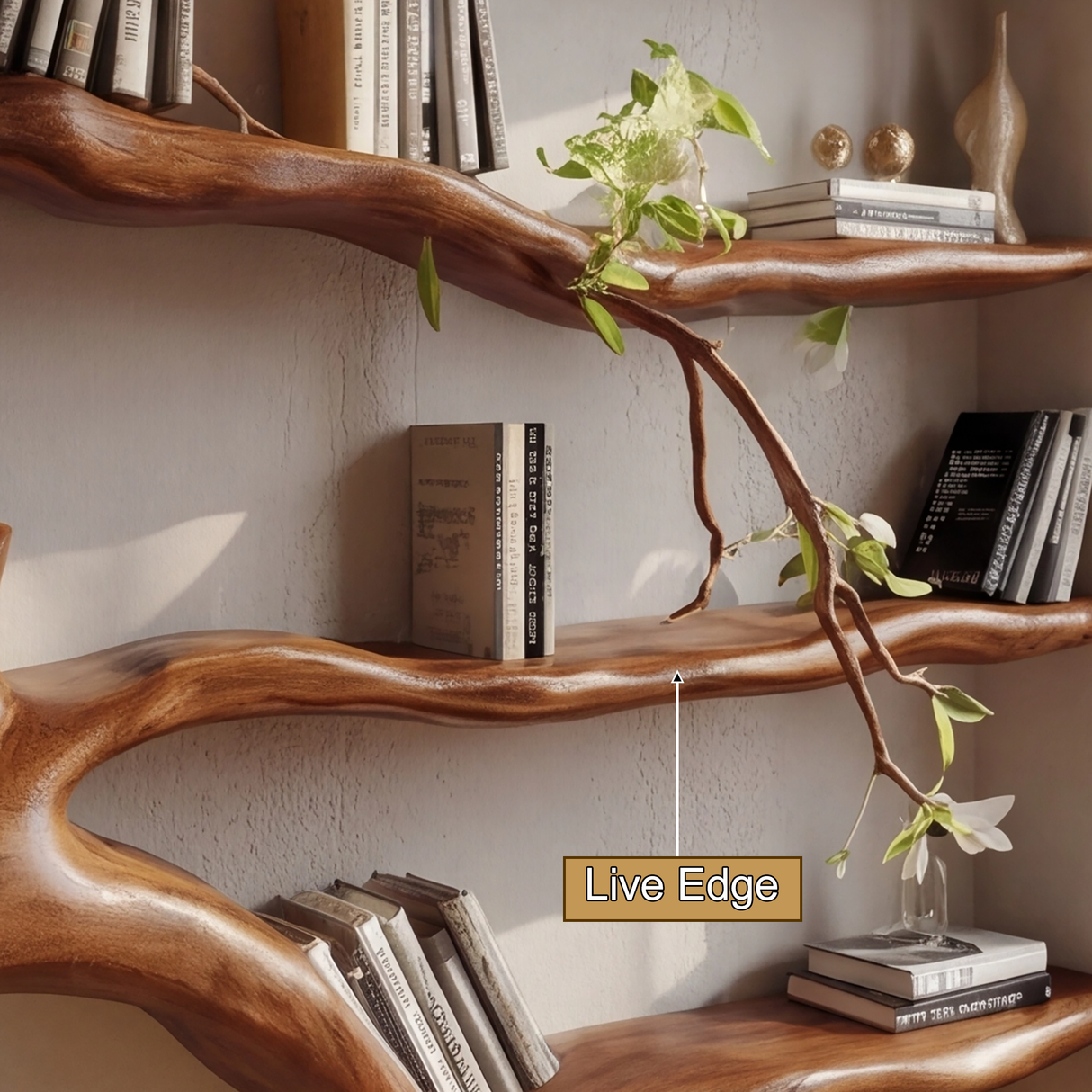 Aurelin Bloom II Solid Wood Tree Bookshelf - Timberustic Tree Bookshelf