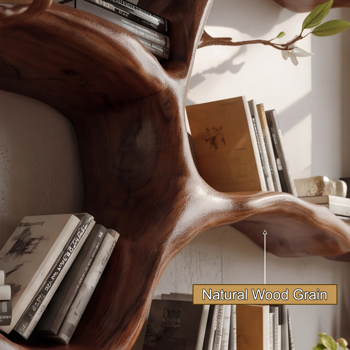 Aurelin Bloom II Solid Wood Tree Bookshelf - Timberustic Tree Bookshelf