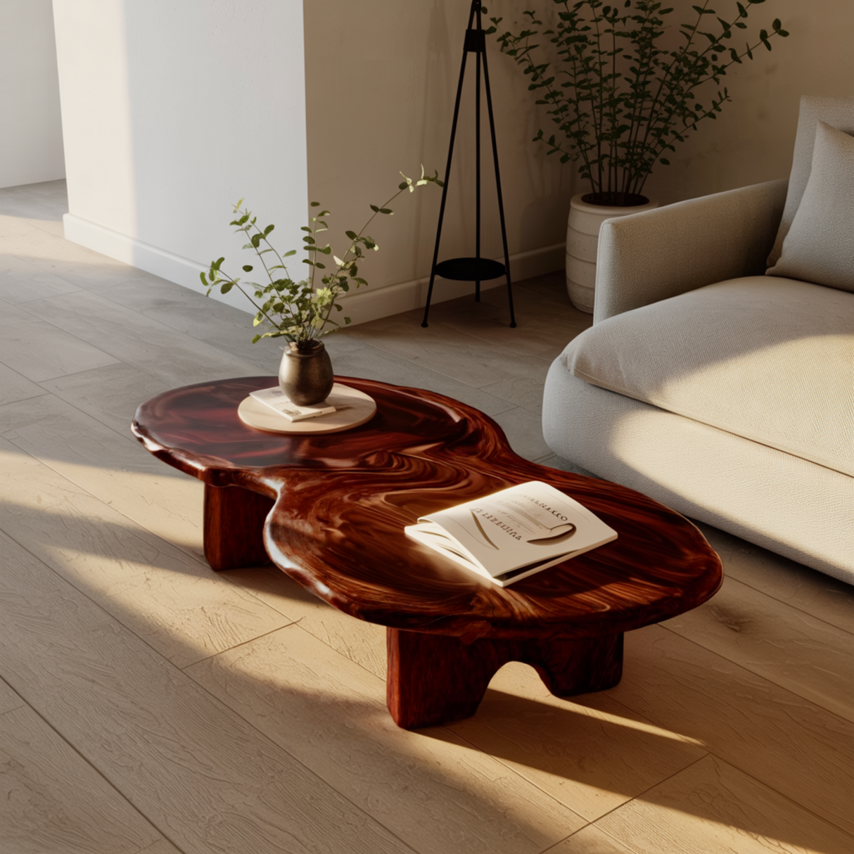 Aurelin Bloom IV Solid Wood Organic Coffee Table