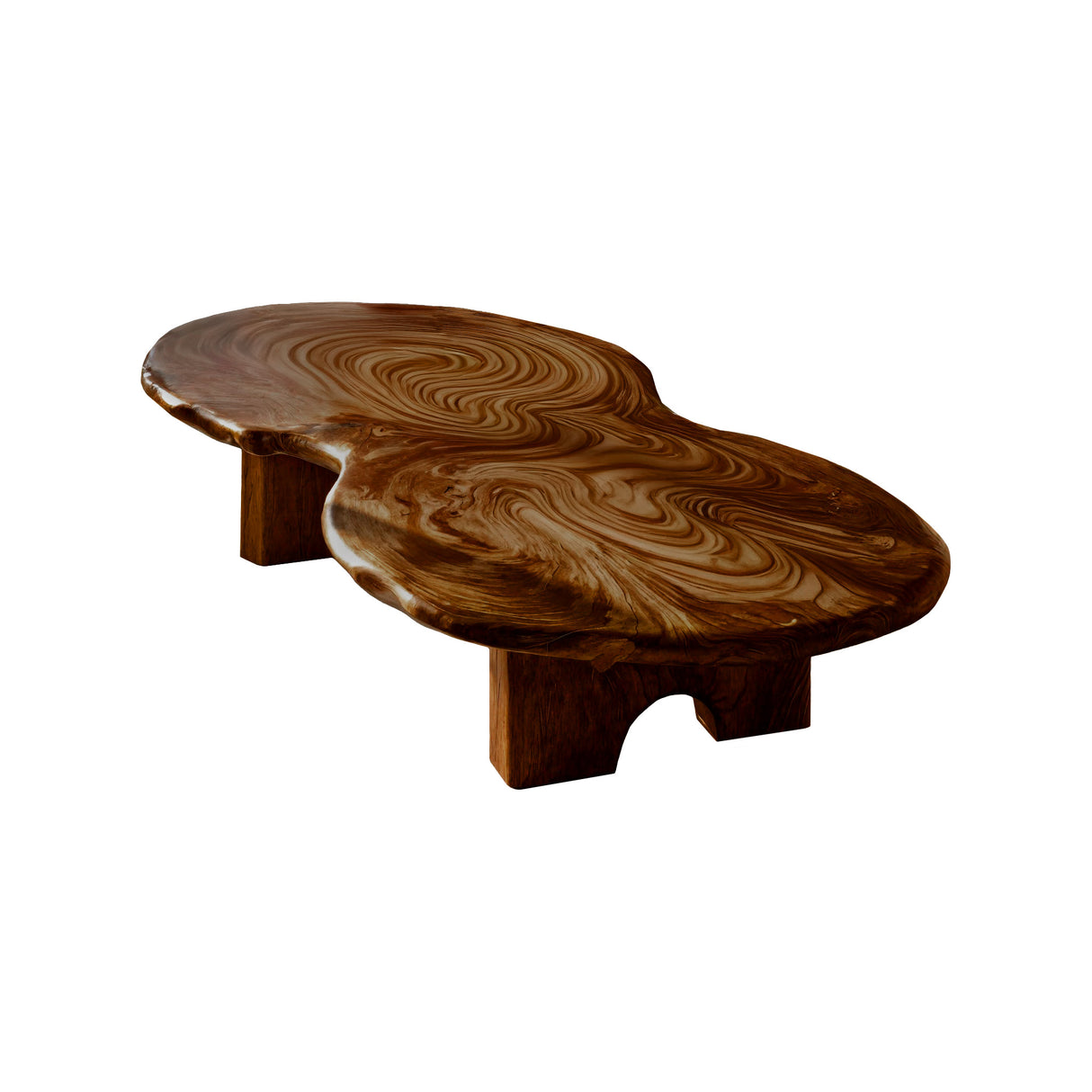 Aurelin Bloom IV Solid Wood Organic Coffee Table