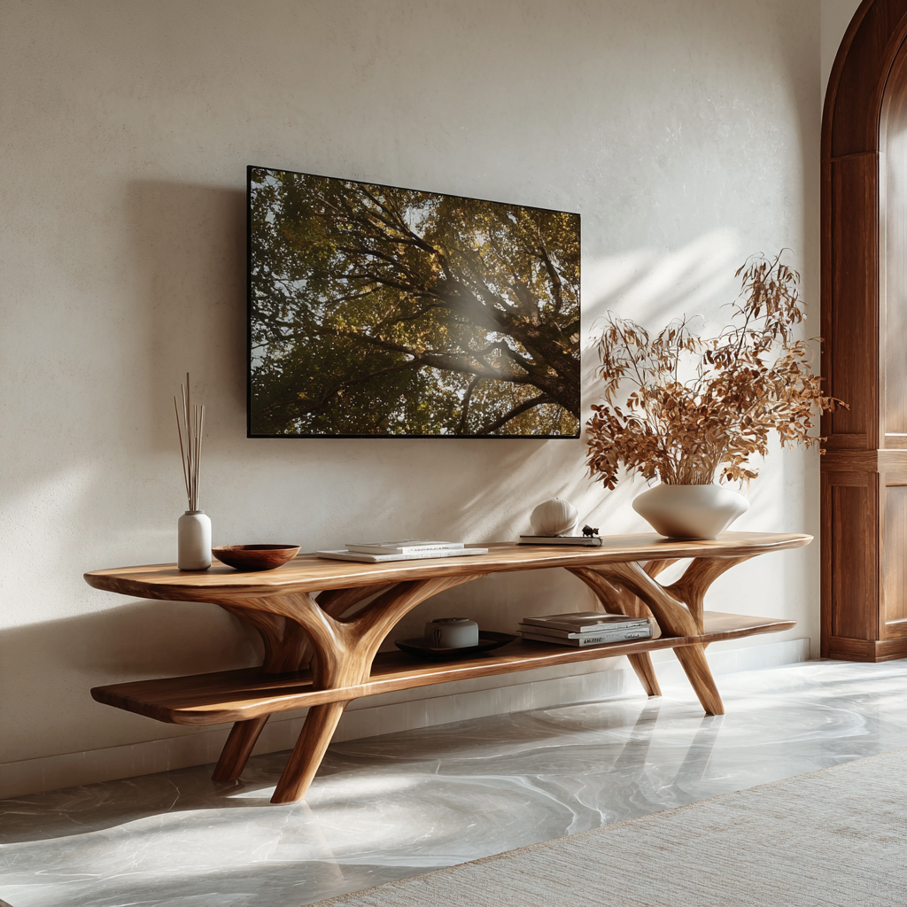 Aurelin Branchcrest Solid Wood TV Console