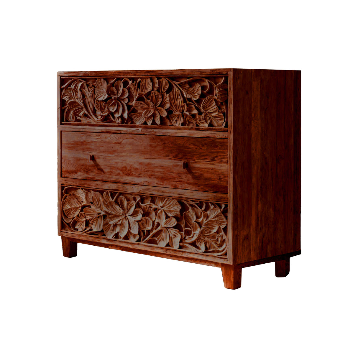 Aurelin Carve Solid Wood Dresser Cabinet Mahogany - Timberustic Sideboard Cabinet