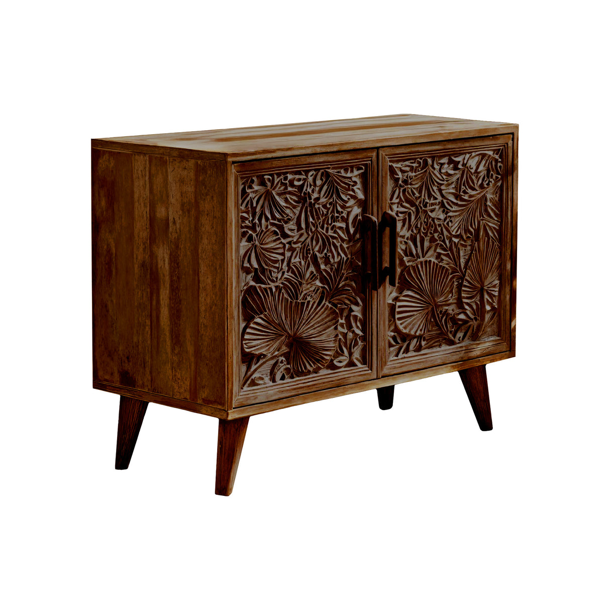 Aurelin Carve Solid Wood Sideboard Cabinet Brown - Timberustic Sideboard Cabinet