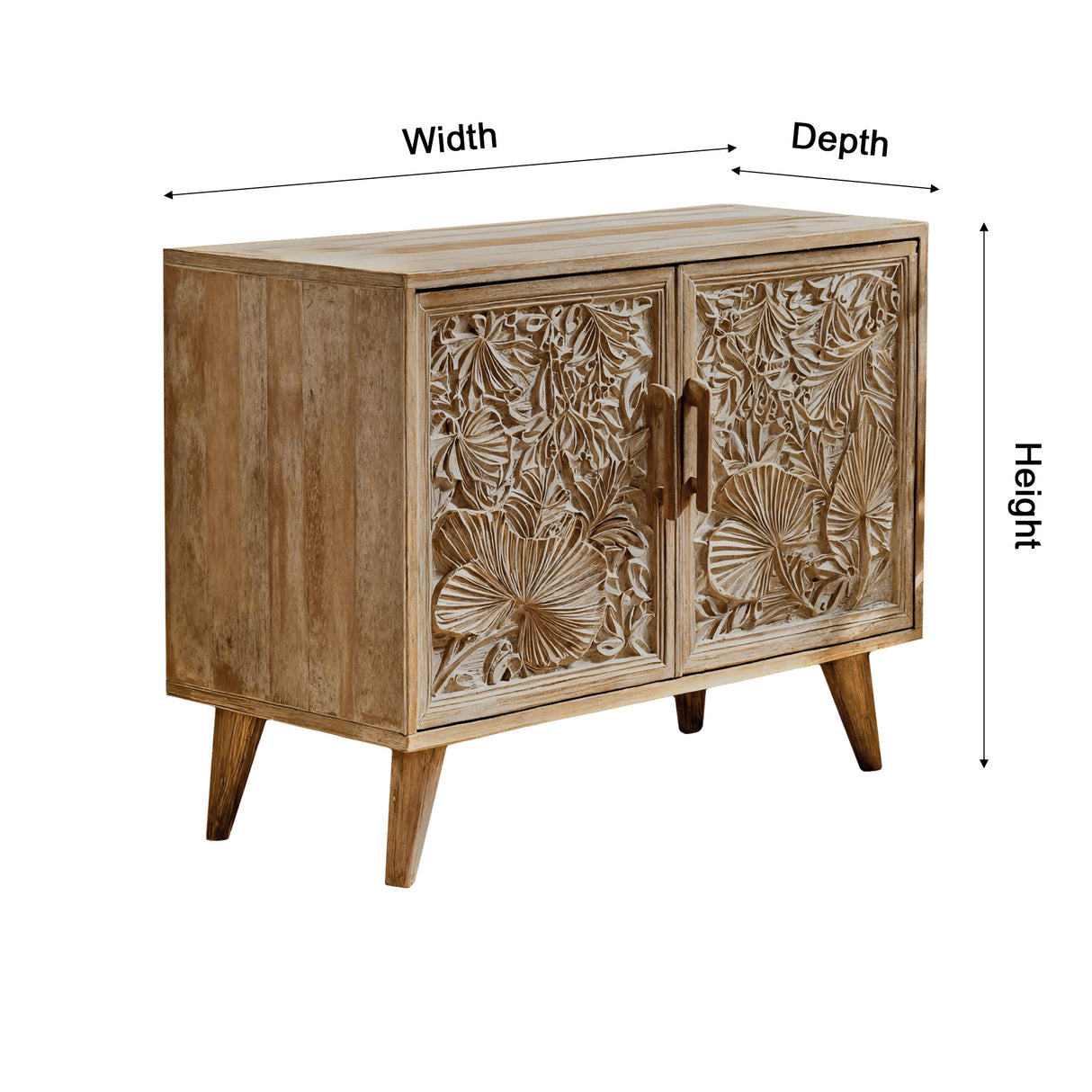 Aurelin Carve Solid Wood Sideboard Cabinet - Timberustic Sideboard Cabinet