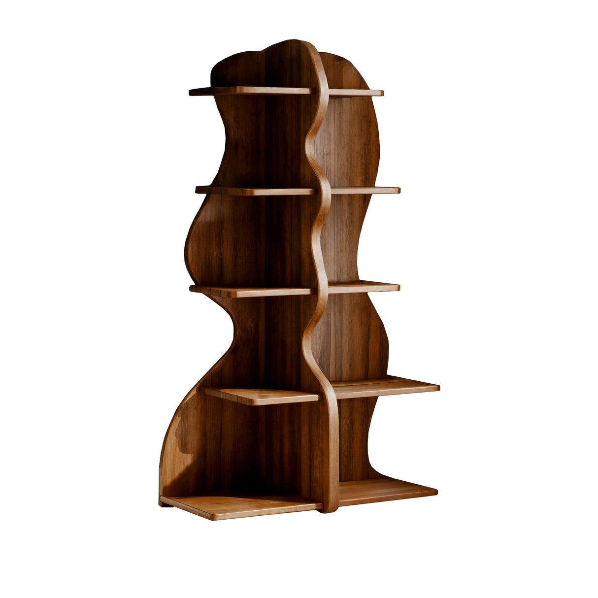 Aurelin Double Wave Solid Wood Bookshelf
