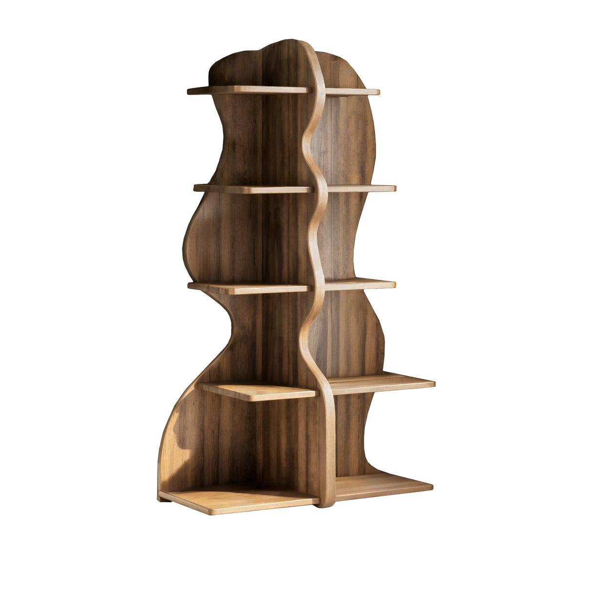 Aurelin Double Wave Solid Wood Bookshelf