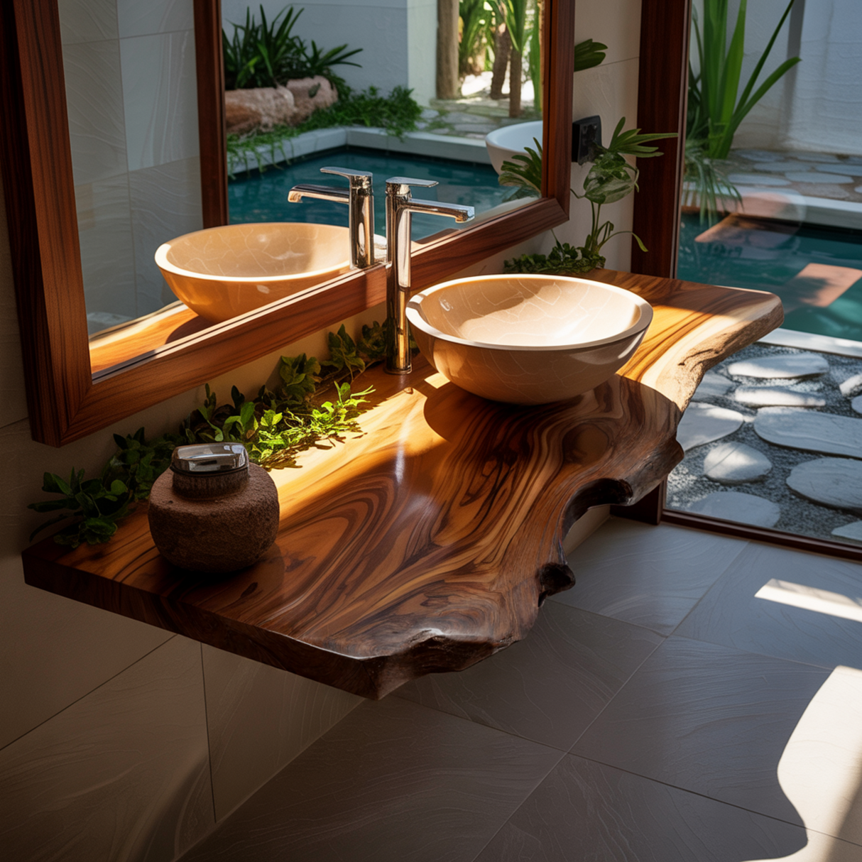 Aurelin Drift Live Edge Floating Bathroom Vanity