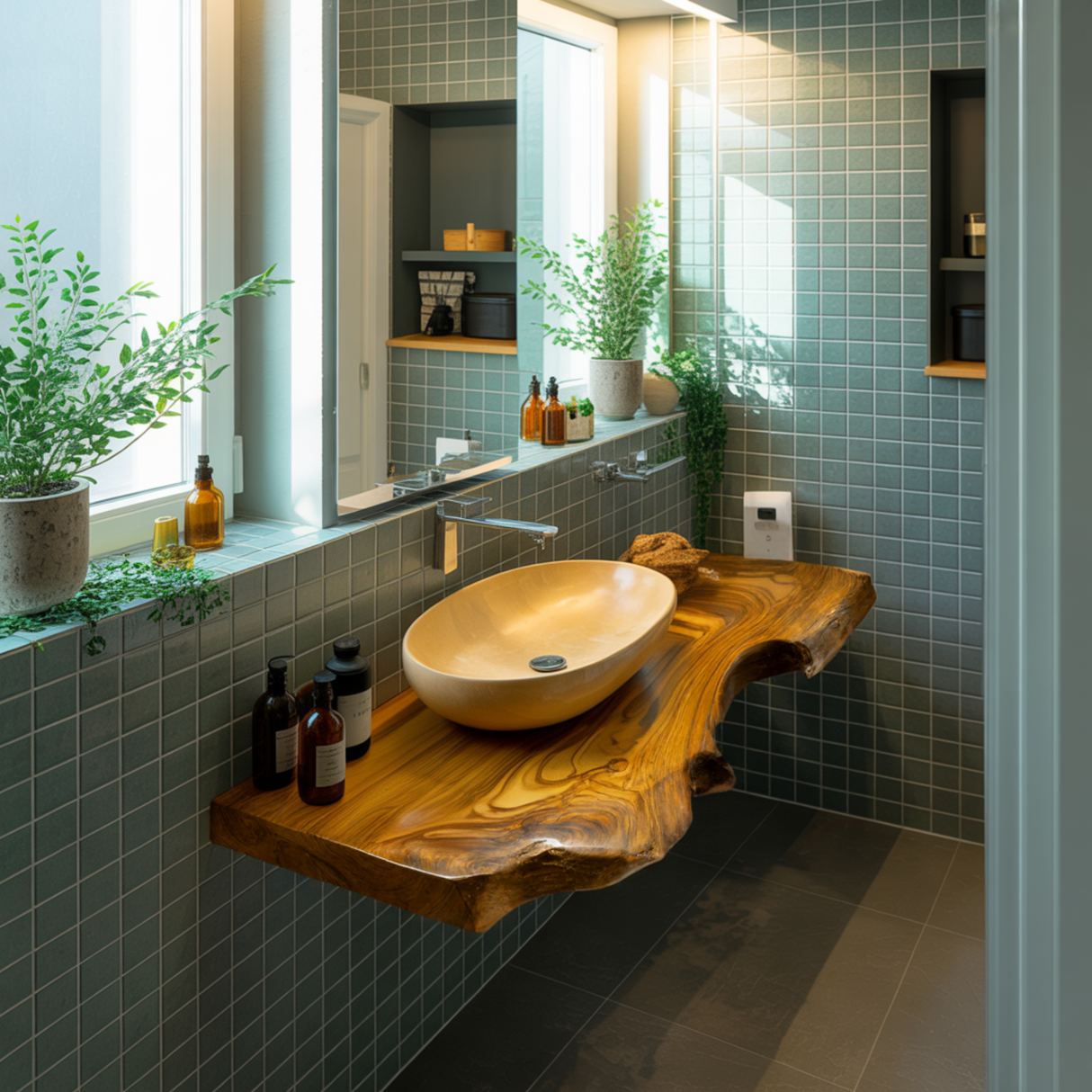 Aurelin Drift Live Edge Floating Bathroom Vanity - Timberustic Floating Bathroom Vanity