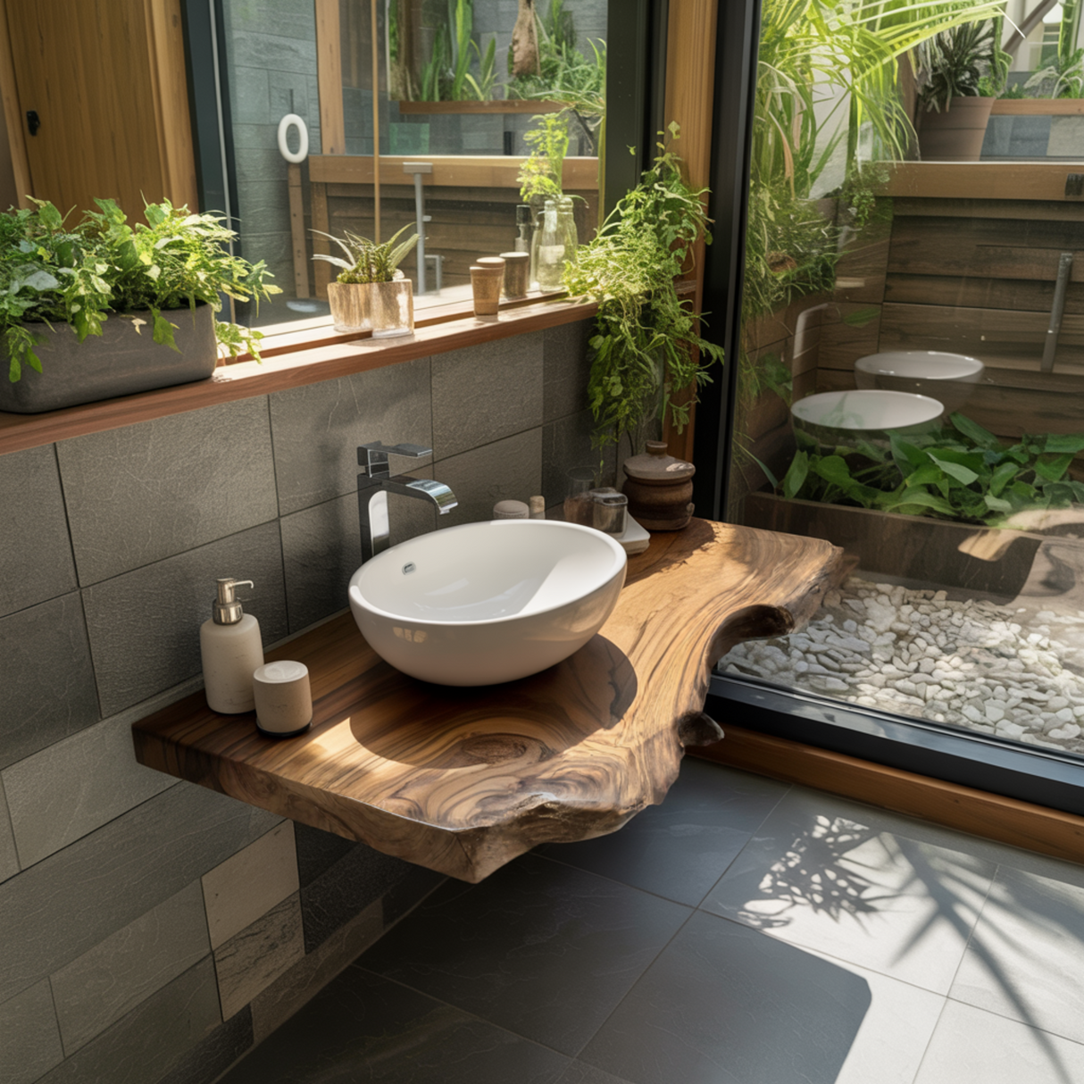 Aurelin Drift Live Edge Floating Bathroom Vanity